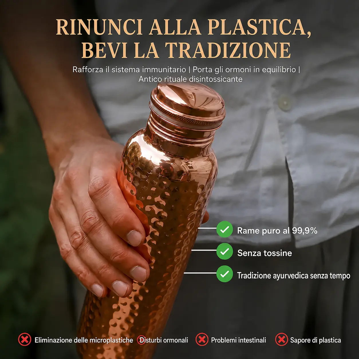 PLASTOPRO™ – Borraccia in Rame | 800ml